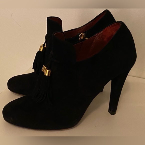 Authentic GUCCI Black Tassel Booties Boots 36.5 - Picture 4 of 10